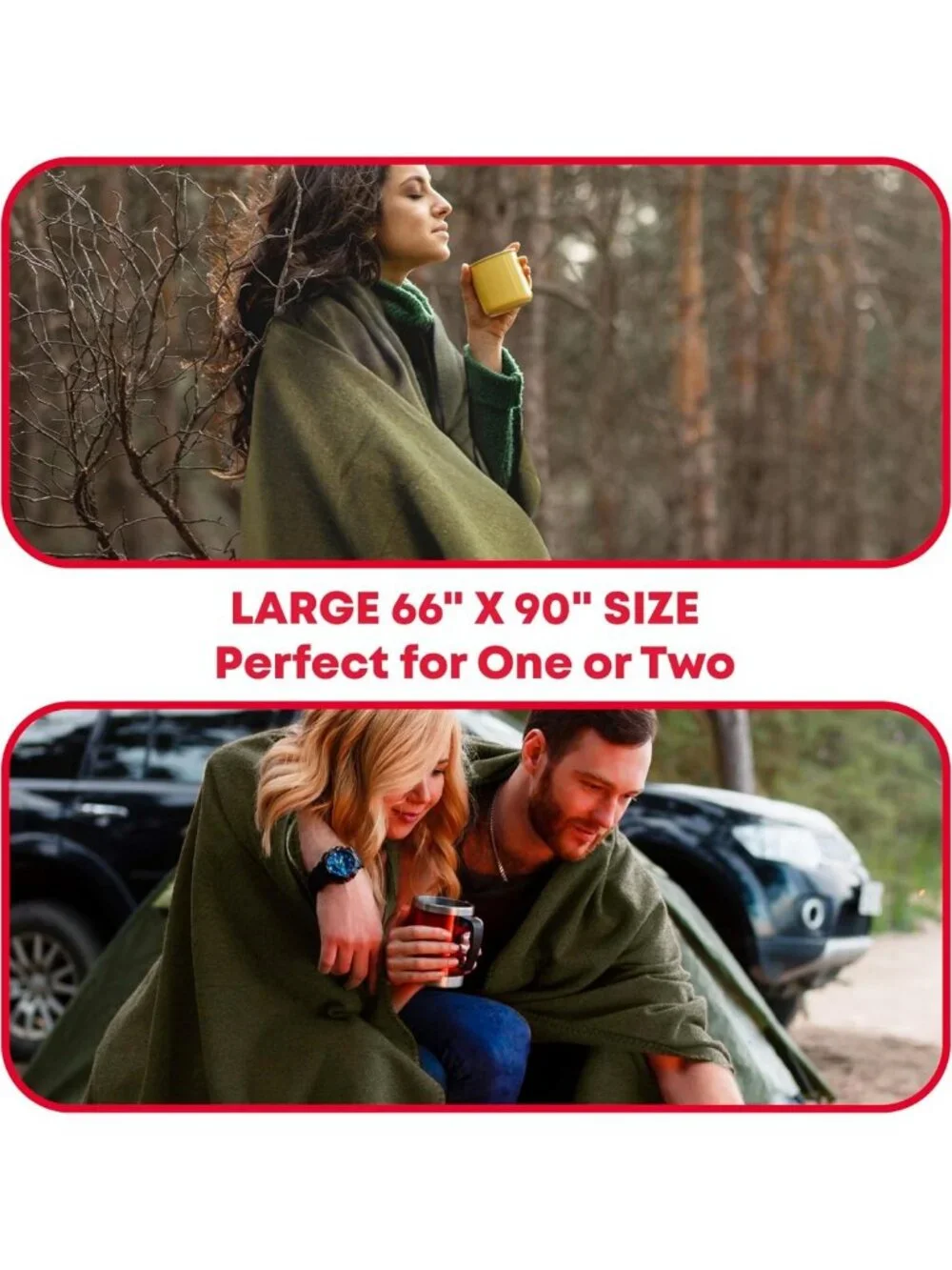 Warm Olive Drab Green Fire Retardant Blanket, 66